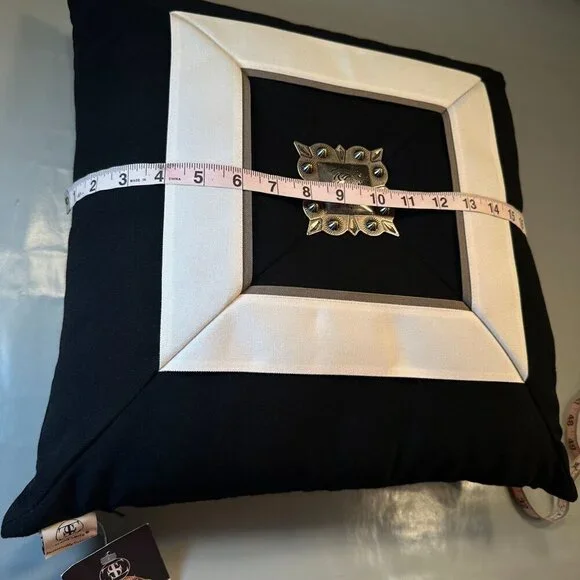 Elaine Smith Decorative Pillow Embellished Diamond Square Outdoor Pet Friendly - Picture 6 of 16